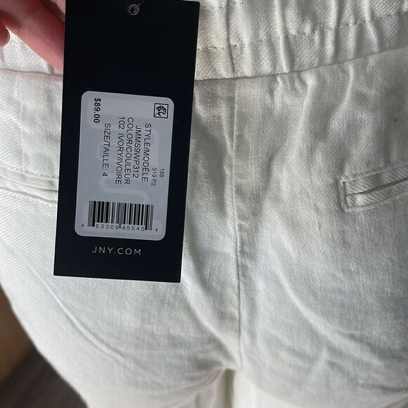Jones New York White Linen/Cotton Pants NEW Size 4 - Picture 3 of 4